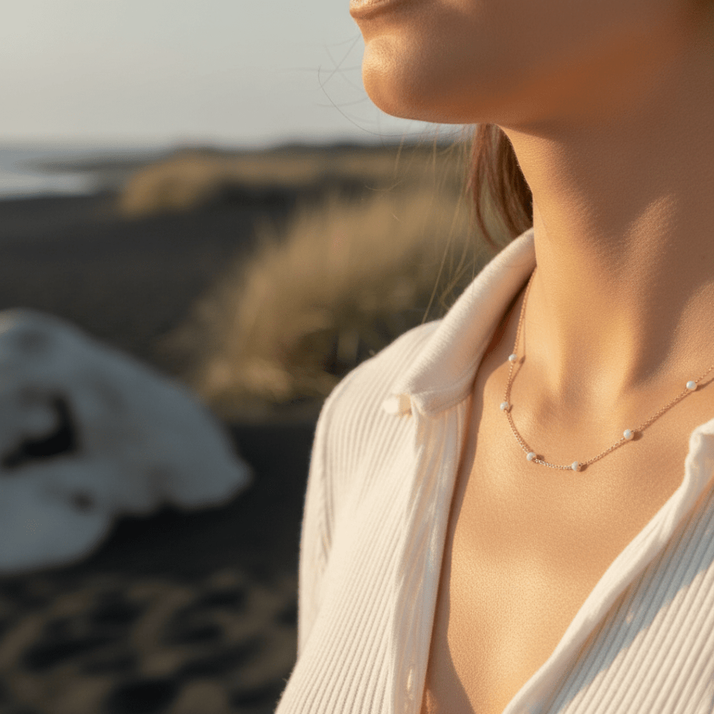 Collana con placcatura in argento e oro Opale Tide Pool