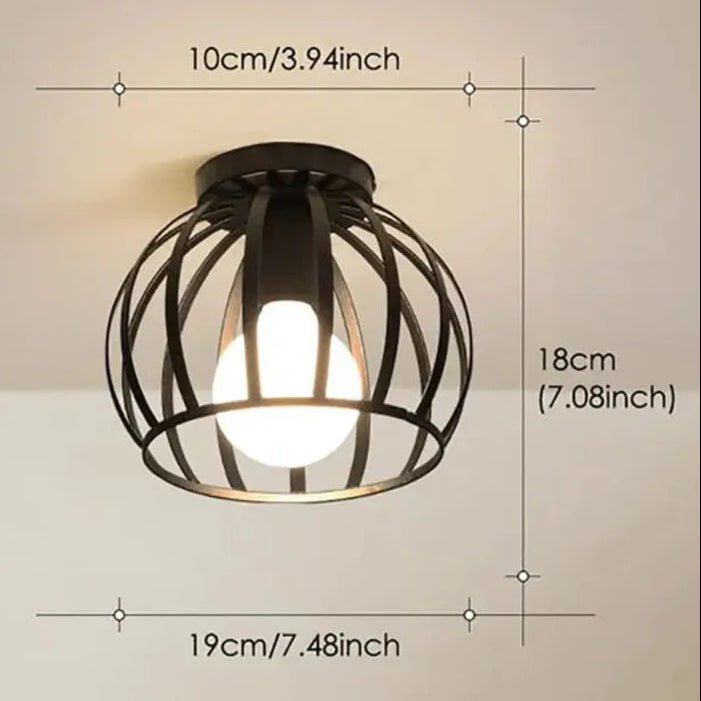 Industrial Ceiling Light - Vintage Black Metal Ceiling Lamp for Living Room 7