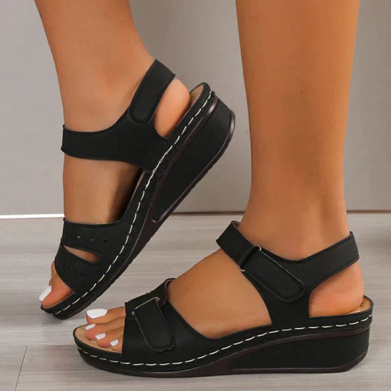 ELOVA - Women's Adjustable Red Sandals with Eco-Friendly Leather for Summer Comfort 1