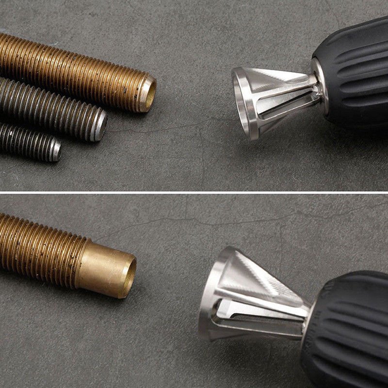 Stainless Steel Deburring Tool Set – Efficient Metal Burr Removal for Drills, 2-Pack-5