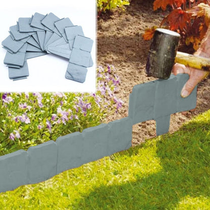 Decorative Garden Stones - 10-Piece Cobblestone Effect Lawn Border for Flower Beds and Plants-5