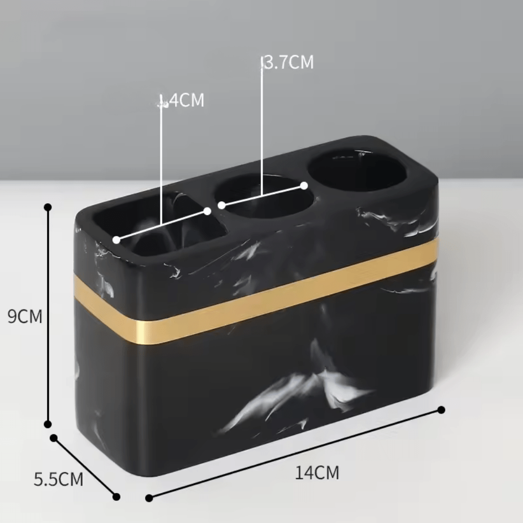 DECORVA – Elegante vassoio in marmo nero per decorazioni di lusso per il bagno
