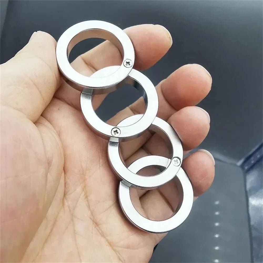 Compact Self-Defense Ring - Rotatable & Foldable Stainless Steel Accessory 3