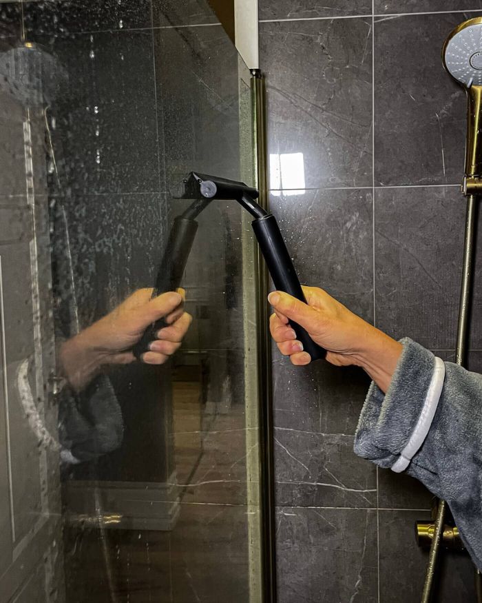 Deluxe Shower Squeegee - Telescopic shower wiper for glass and soil without bending down 4