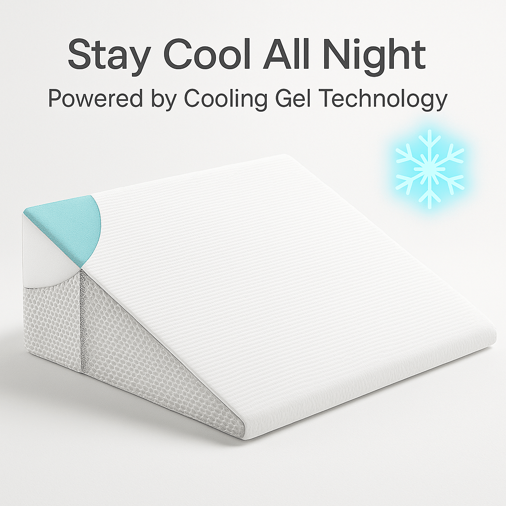 Deluxe Wedge Pillow – Ergonomic Incline Pillow with Memory Foam