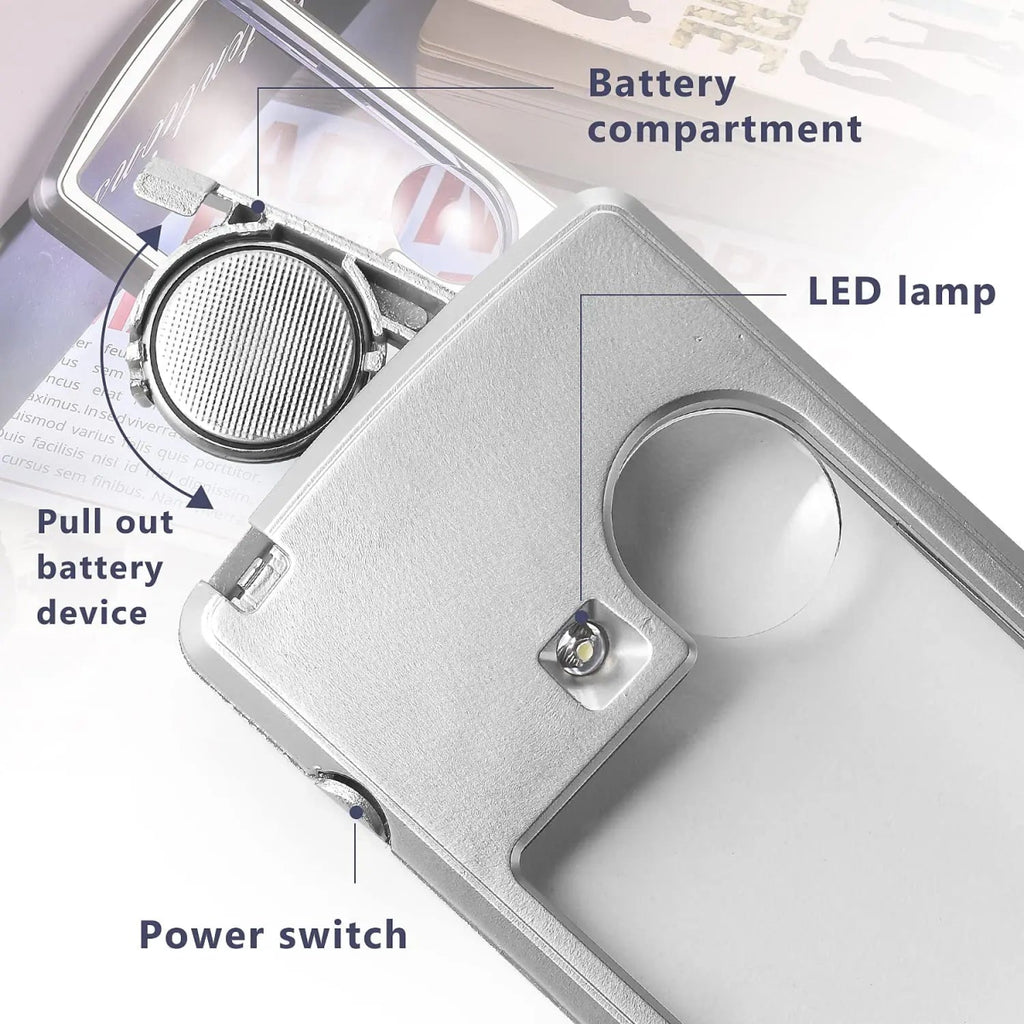 Illuminated LED Pocket Magnifying Glass - 3x/6x for Coins, Stamps, Jewelry 4