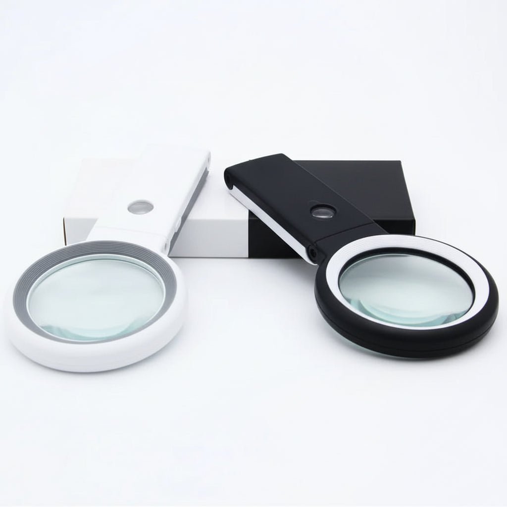 High-Power Foldable Magnifying Glass with 18 LED Lights & Stand - 10X/30X Magnification 2