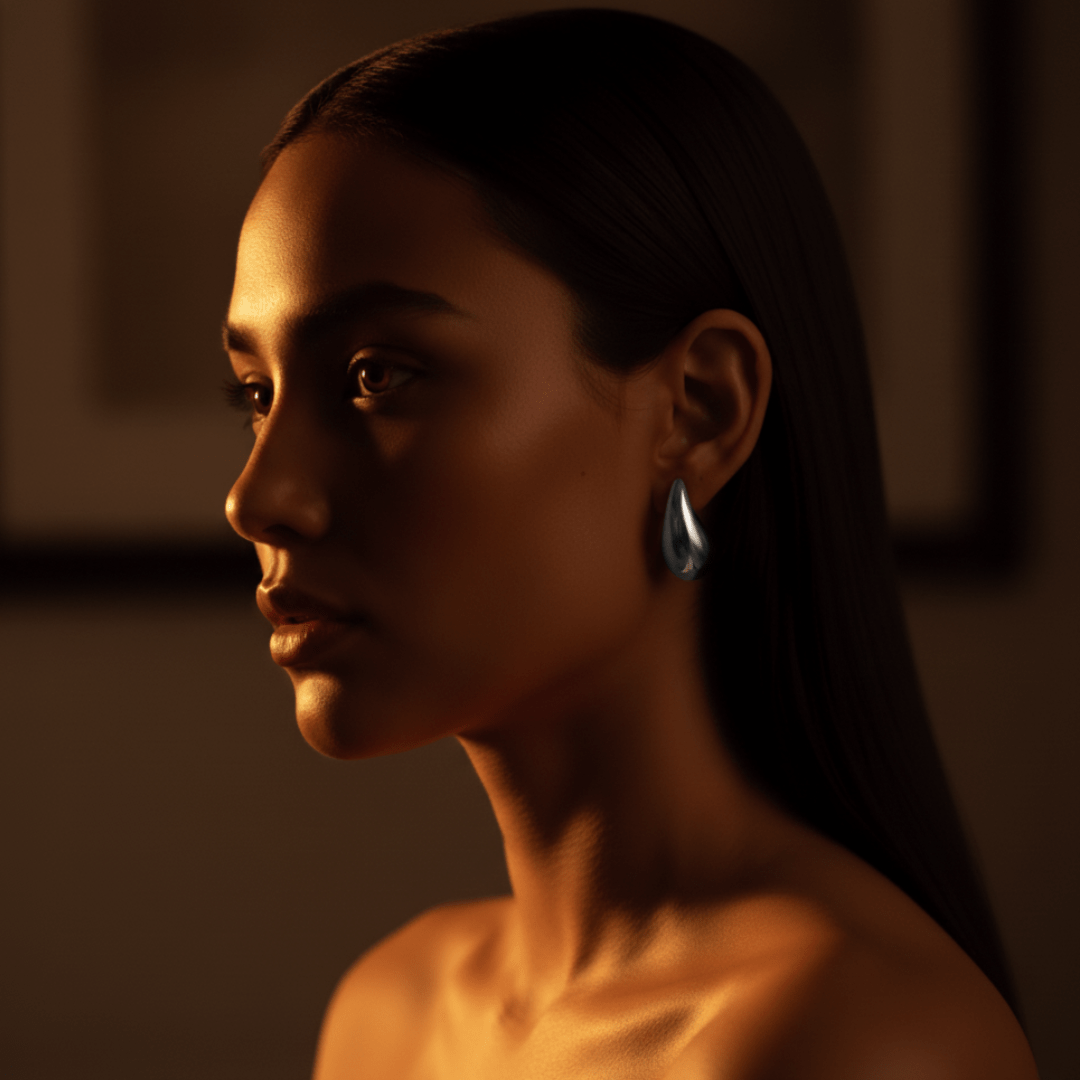 Dewdrop gouden en zilveren oorbellen