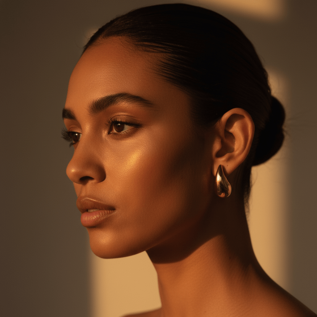 Dewdrop gouden en zilveren oorbellen