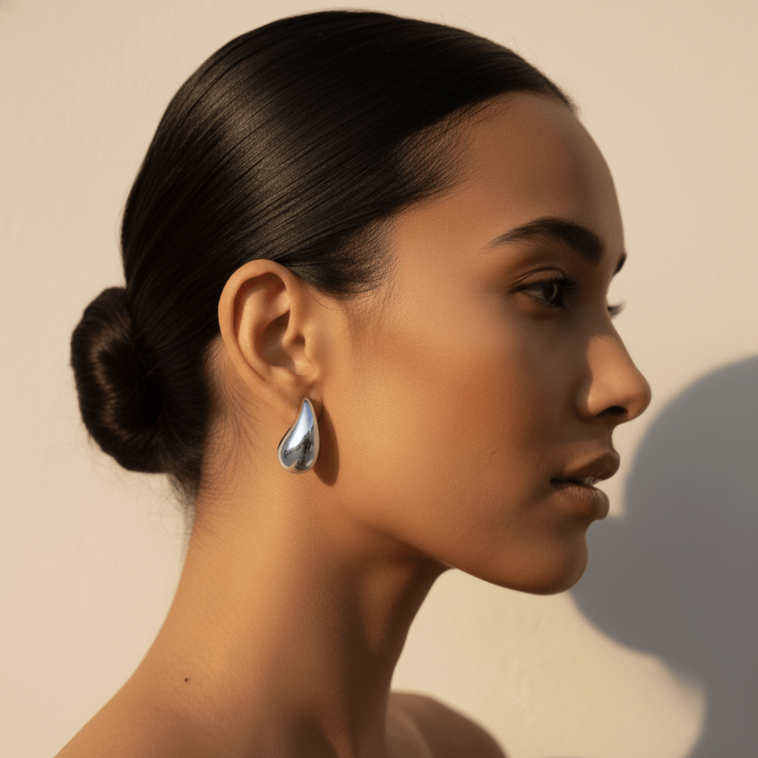 Dewdrop gouden en zilveren oorbellen