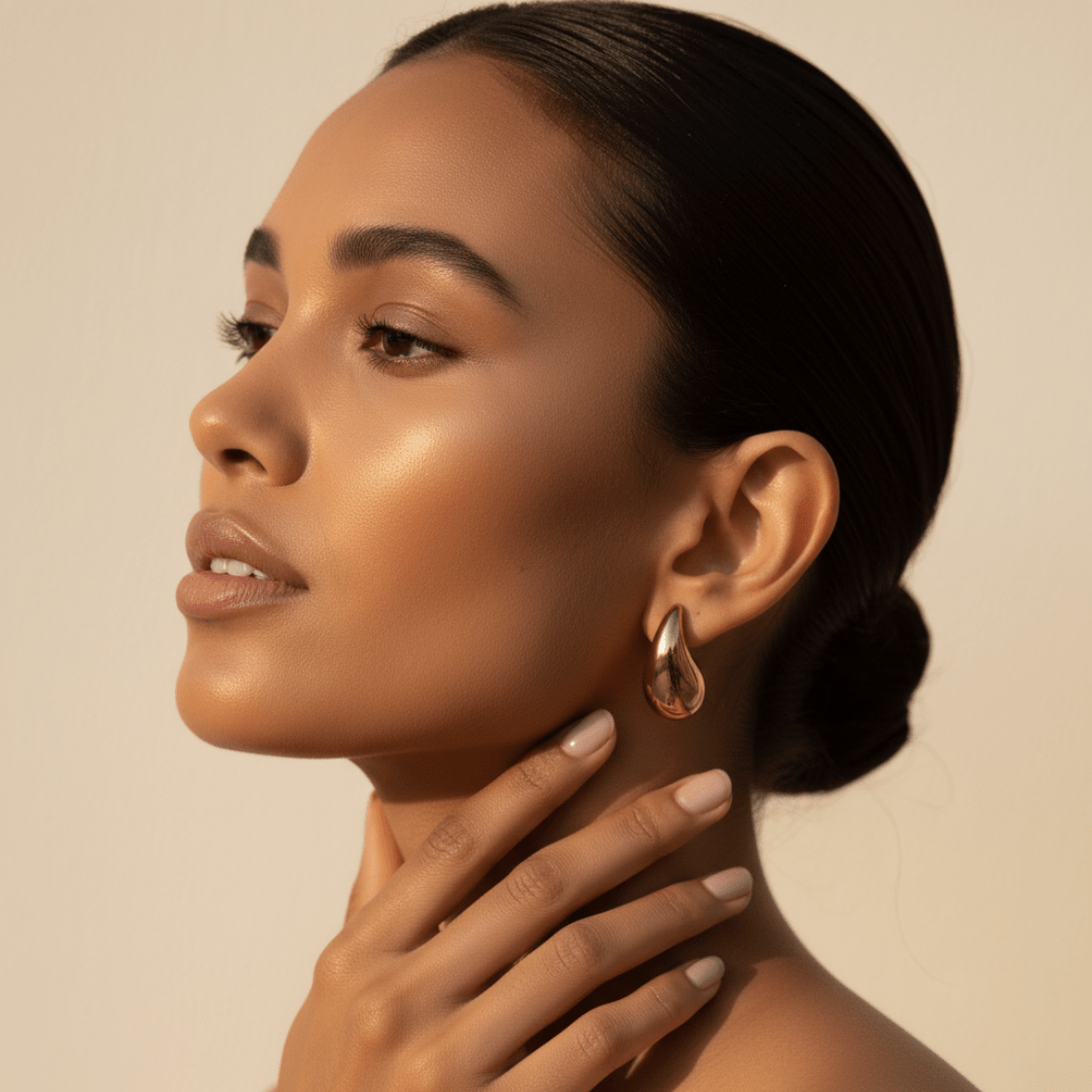 Dewdrop gouden en zilveren oorbellen