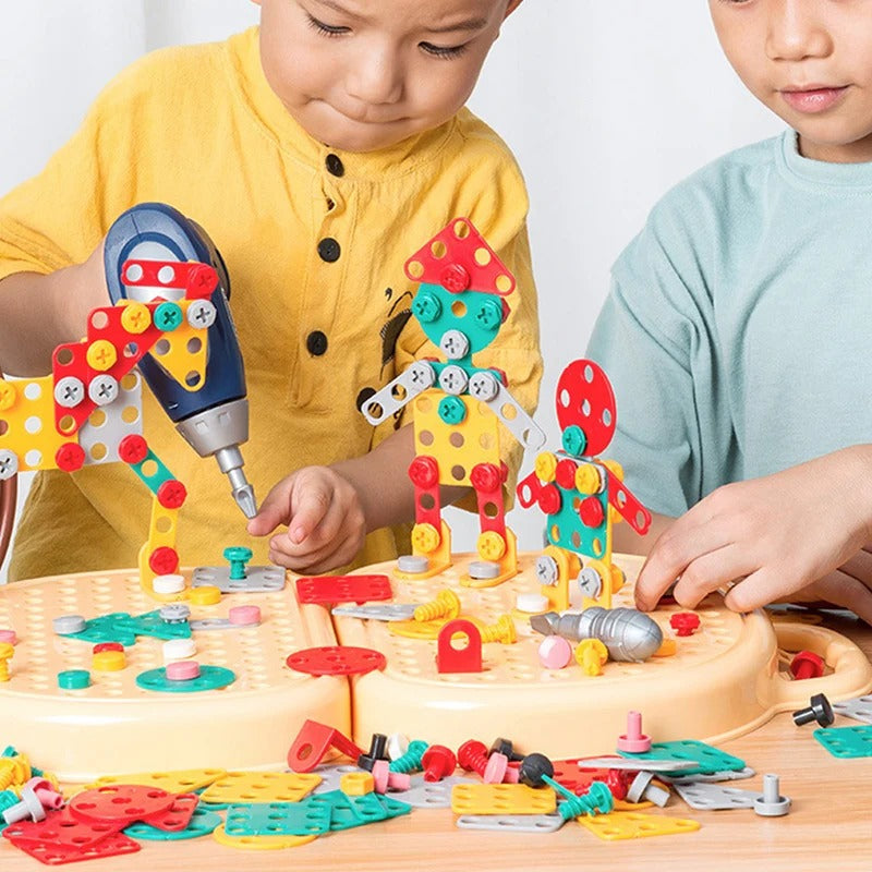 Mini bouwgereedschapsset - Creatieve gereedschapsset met miniboor voor kleine bouwers