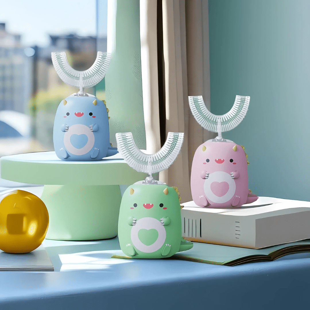 DINO BRUSH – Brosse à dents électrique pour enfants avec nettoyage à 360°