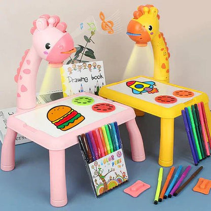 DinoDraw Deluxe Drawing Board - Station d'art réutilisable pour les enfants - Amusement créatif et éducatif