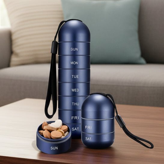 PILLFORGE – Waterproof Aluminum 7-Day Pill Organizer with Large Capacity 0