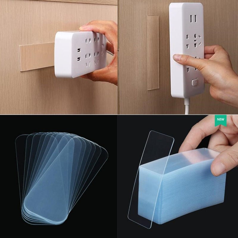 Double-Sided Tape, Water-Resistant Transparent Adhesive Strips, Reusable for Easy Mounting and Organizing-4