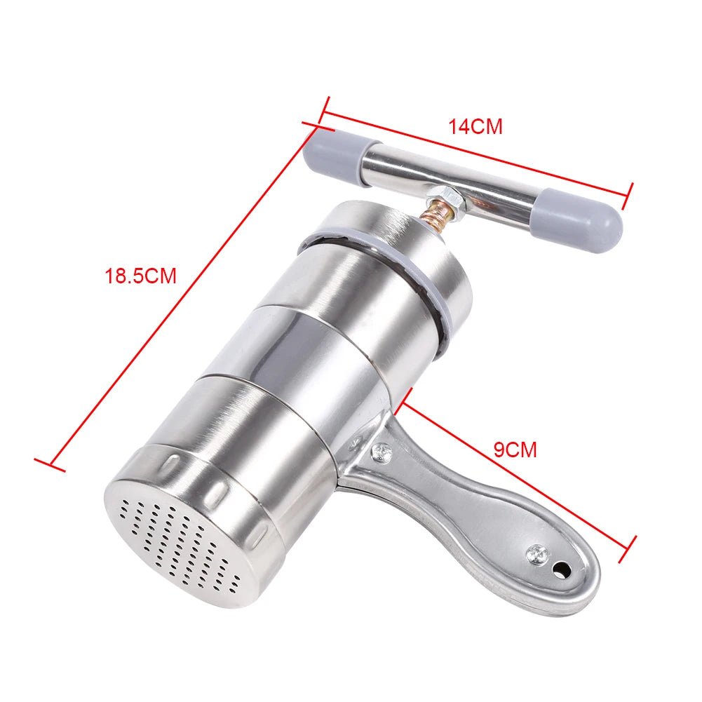 Portable Manual Stainless Steel Pasta Maker Machine with 5 Mold Heads 5