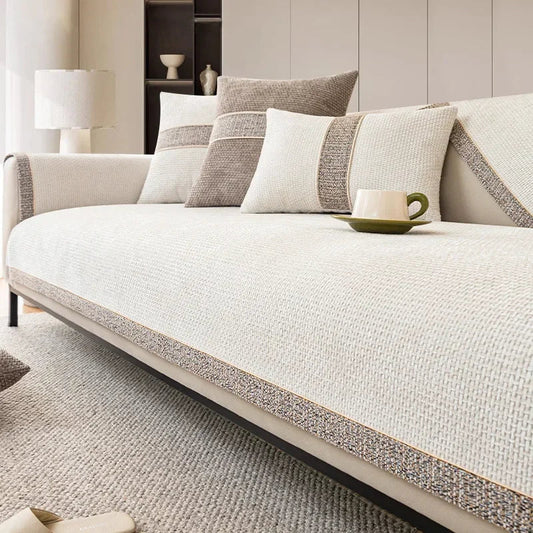 LinenLux Sofa Cover - Elegante linnen look bescherming voor schone en stijlvolle woonkamers