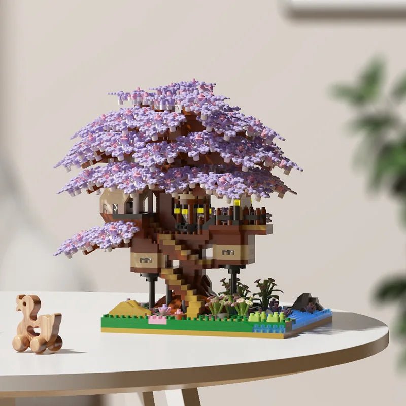CREATIVA – Cherry Blossom Treehouse Micro Building Blocks Set for Imaginative Girls 6