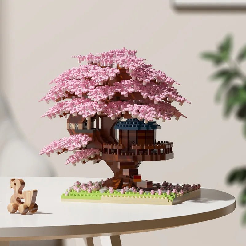 CREATIVA – Cherry Blossom Treehouse Micro Building Blocks Set for Imaginative Girls 7