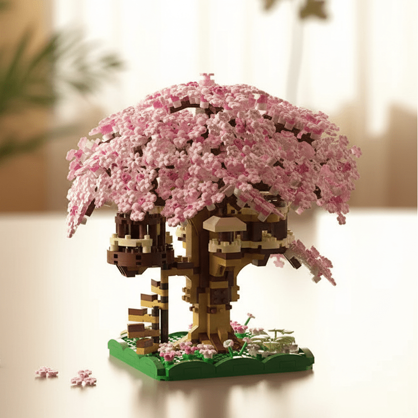 CREATIVA – Cherry Blossom Treehouse Micro Building Blocks Set for Imaginative Girls 0
