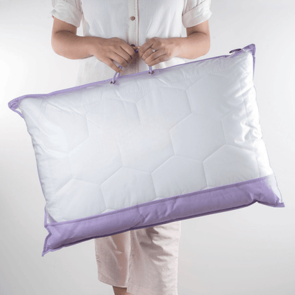 Luméa Lavendel Suède Slaapkussen | Anti-bacterieel, hypoallergeen kussen voor de gevoelige huid