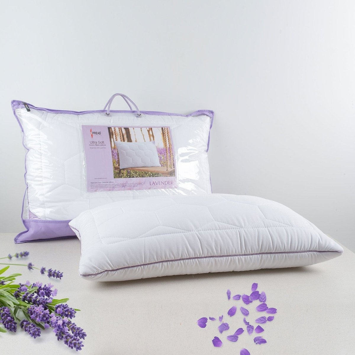 Luméa Lavendel Suède Slaapkussen | Anti-bacterieel, hypoallergeen kussen voor de gevoelige huid