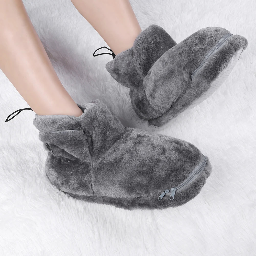  USB Heated slippers women men - plush inner slippers for warm feet-2