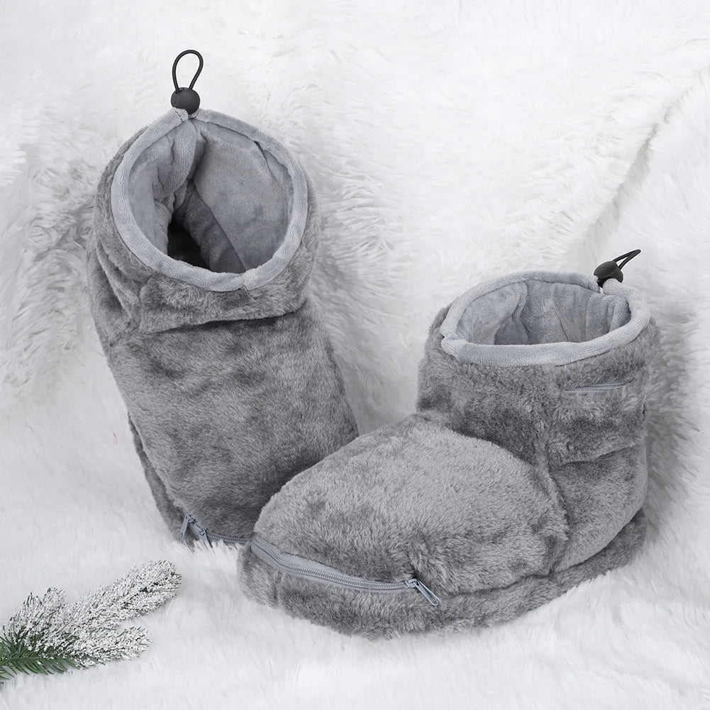  USB Heated slippers women men - plush inner slippers for warm feet-5