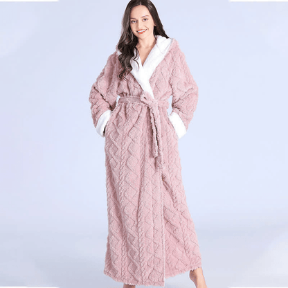 Cozy Haven - Plush Long Hooded Robe with Pockets, Soft & Water-Absorbing 4