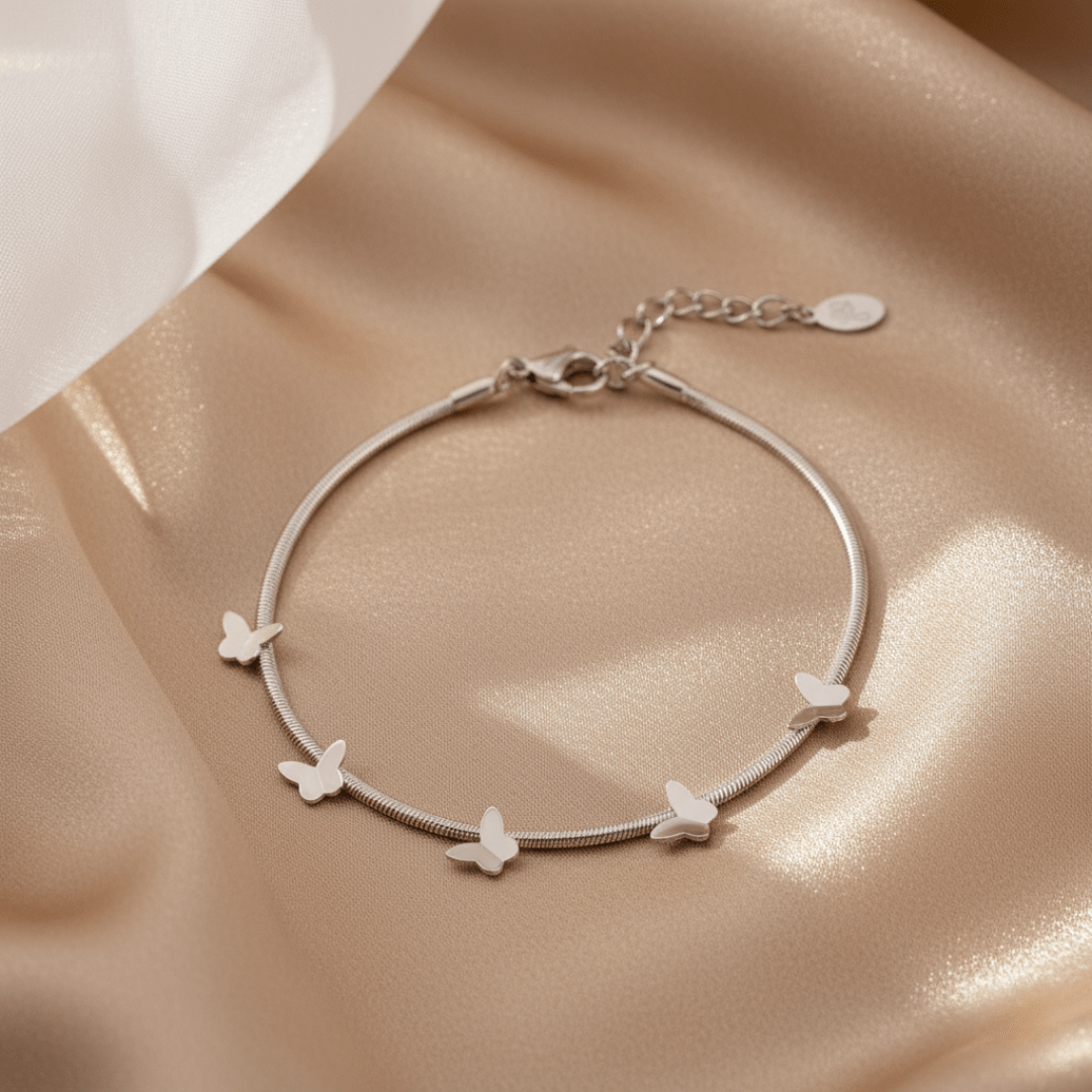 Drift Vlinder Zilveren Bedelarmband