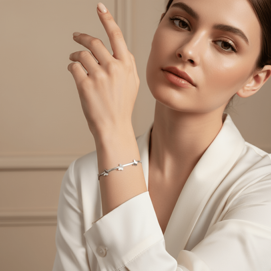 Drift Vlinder Zilveren Bedelarmband