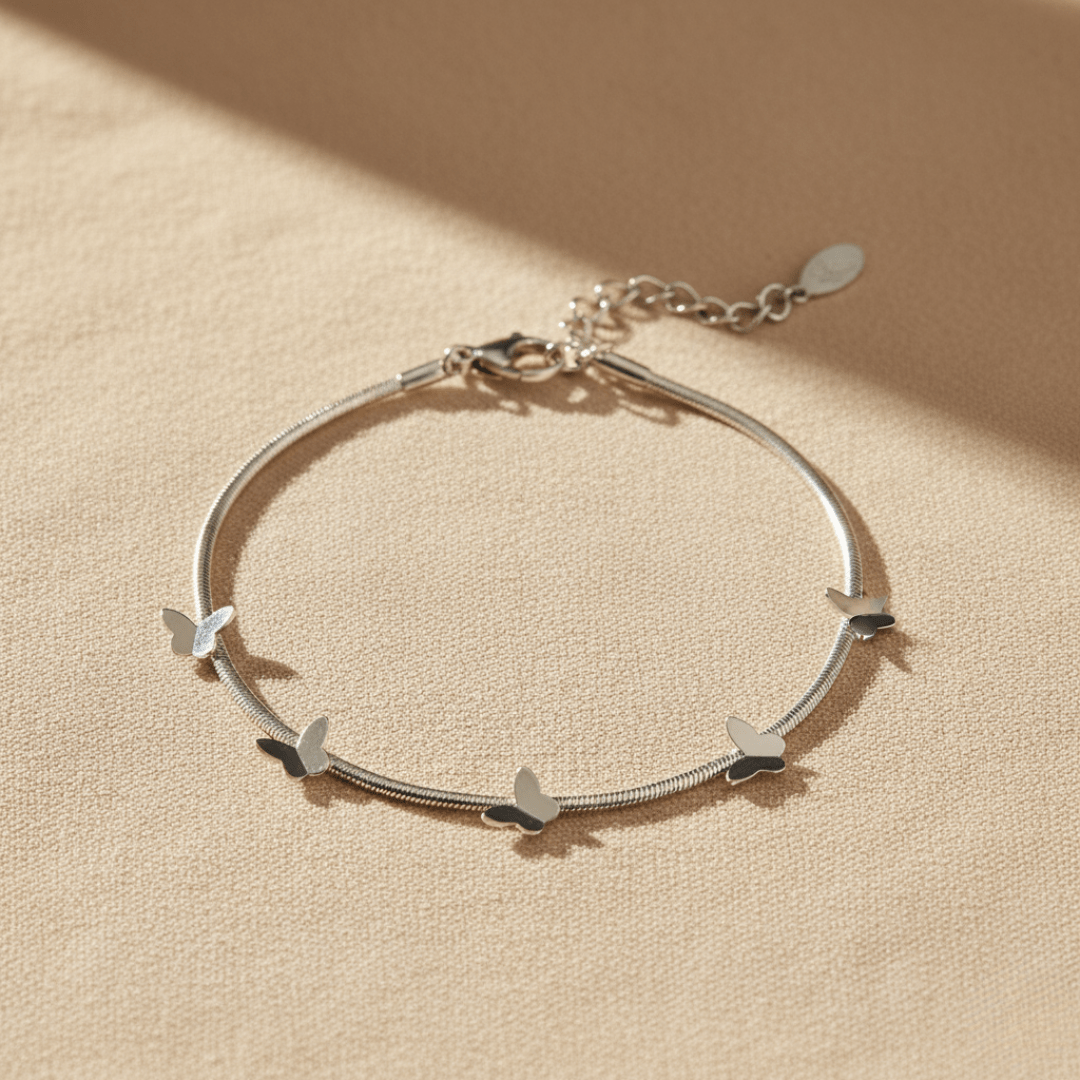Drift Vlinder Zilveren Bedelarmband