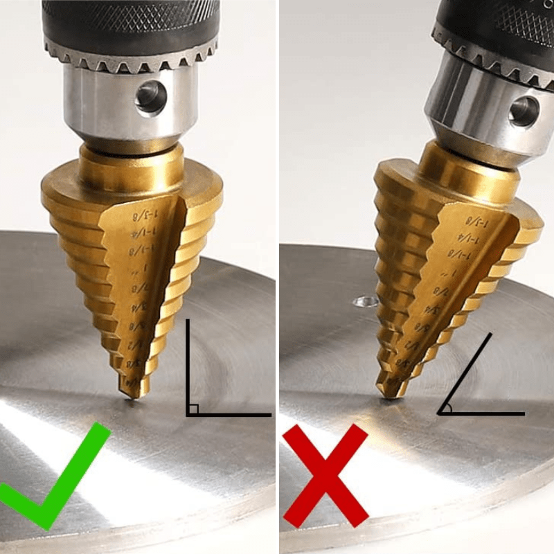 High-Speed Steel Drill Bit Set with Titanium Coating – 6-Piece Step and Toothed Drill Bits for Wood, Plastic, and Aluminum-4