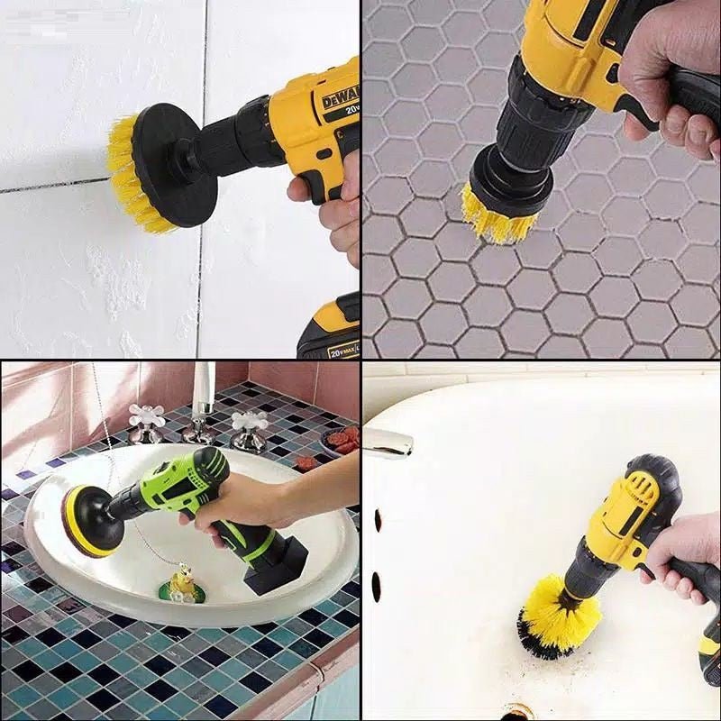 3-Piece Drill Brush Set for Efficient Cleaning – Versatile Scrub Brushes for Tiles, Toilets, and Glass Doors-4
