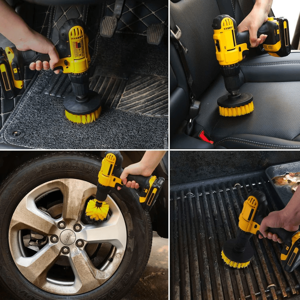 3-Piece Drill Brush Set for Efficient Cleaning – Versatile Scrub Brushes for Tiles, Toilets, and Glass Doors-2