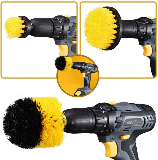 3-Piece Drill Brush Set for Efficient Cleaning – Versatile Scrub Brushes for Tiles, Toilets, and Glass Doors-1