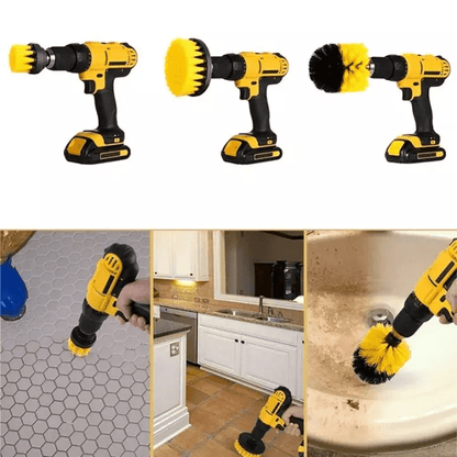 3-Piece Drill Brush Set for Efficient Cleaning – Versatile Scrub Brushes for Tiles, Toilets, and Glass Doors-5