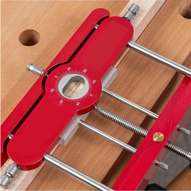 Adjustable Punch Locator for Accurate Hole Drilling – Durable Aluminum Alloy Tool with 4 Hole Guides, Red-5
