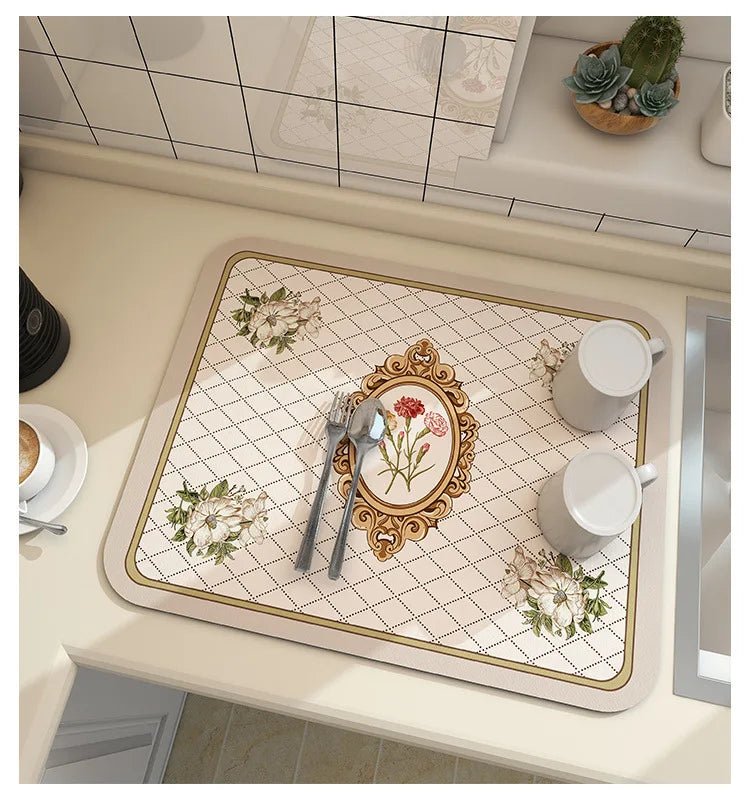 DRYSLATE – Super Absorbent Diatomite Kitchen Draining Mat for Quick Drying 5