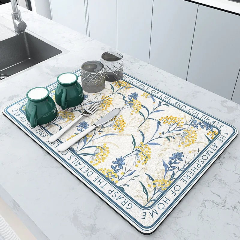 DRYSLATE – Super Absorbent Diatomite Kitchen Draining Mat for Quick Drying 6