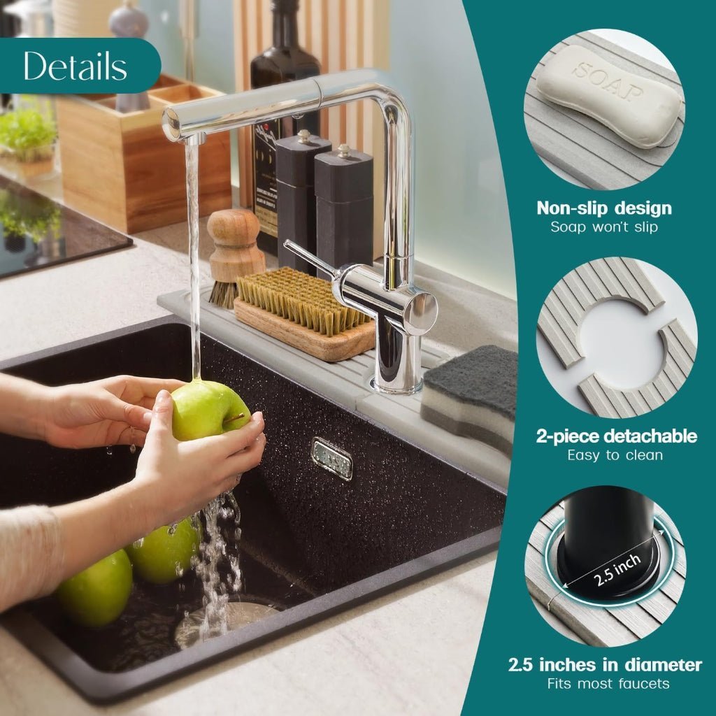DRYSTONE – Ultra-Absorbent Diatomite Drying Mat for Cleaner Sink Spaces 3