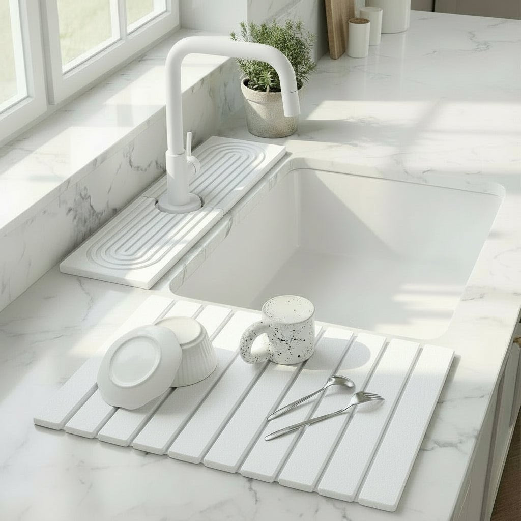 DRYSTONE – Ultra-Absorbent Diatomite Drying Mat for Cleaner Sink Spaces 1