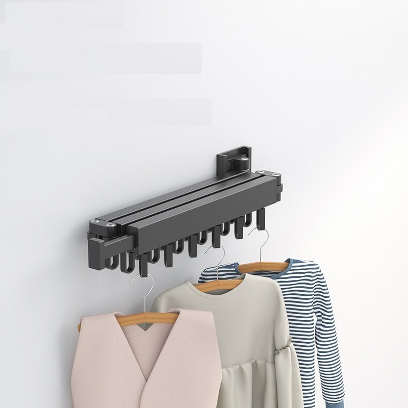 HANGSAVE – Wall-Mounted Retractable Clothes Dryer with Folding Hanger Design 2