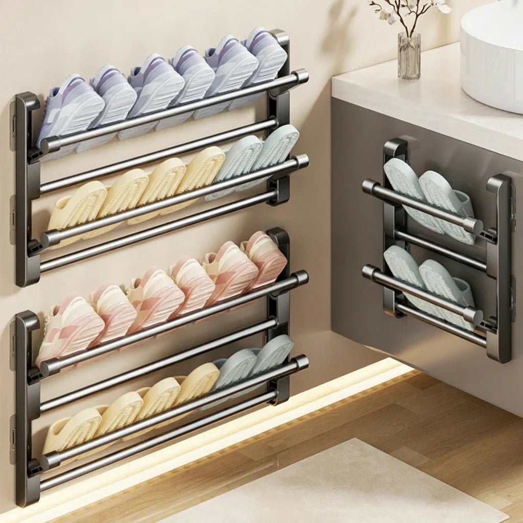 DRYFOOT WALL – Seinään kiinnitettävä kenkäteline, jossa nopea kuivatus ja vedenpoisto