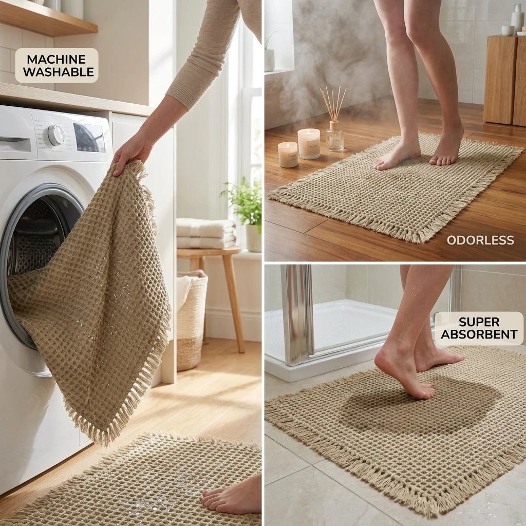 WAFFLESTEP – Ultra-Absorbent Quick-Dry Bath Mat for Everyday Comfort 3