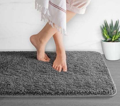 Alfombrilla de baño Luxura UltraSoft | Alfombra de baño de microfibra superabsorbente con respaldo antideslizante