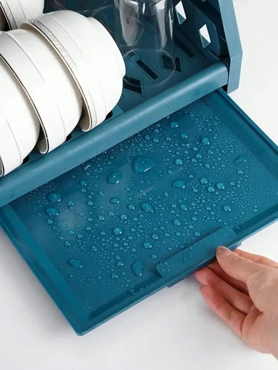 DISHSMART – Space-Saving 2-Tier Dish Drainer with Utensil Holder and Draining Board 6