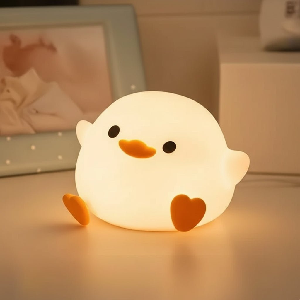 DUCKYGLOW – Cute Duck LED Night Light with Touch Sensor Silicone Lamp for Kids 1