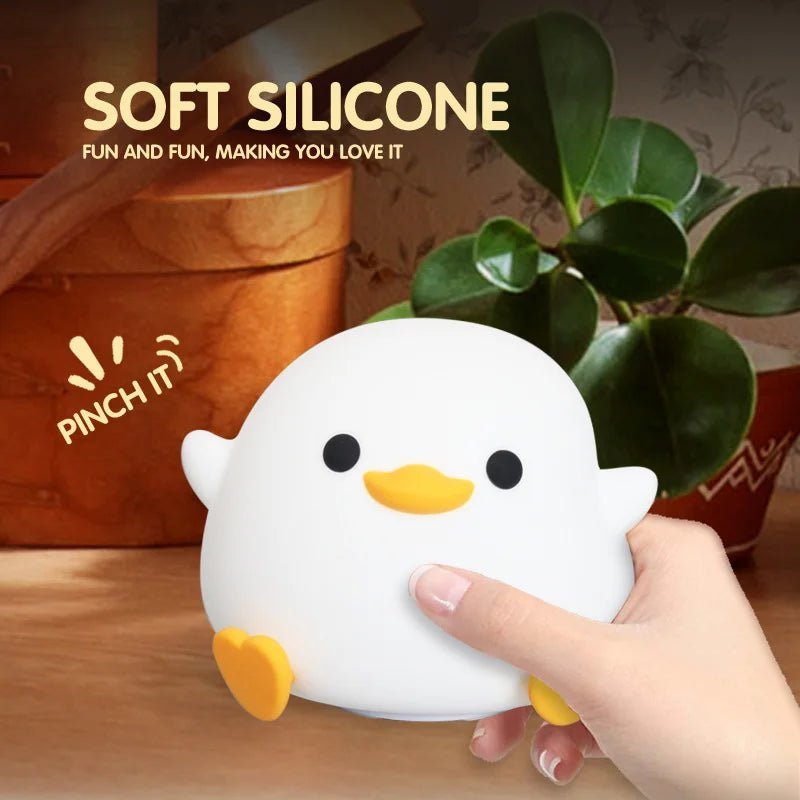 DUCKYGLOW – Cute Duck LED Night Light with Touch Sensor Silicone Lamp for Kids 3